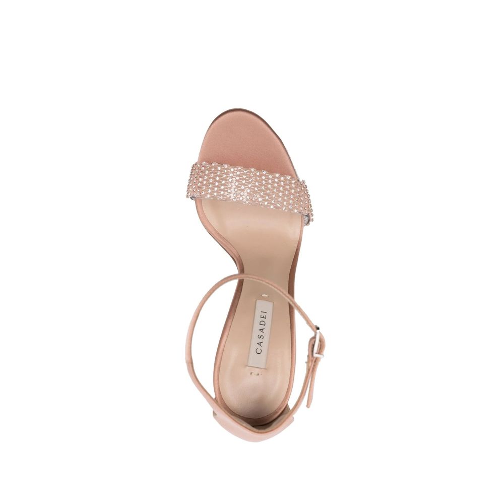 Casadei Beige Silk Stiletto Heel Sandals | Regal Royce