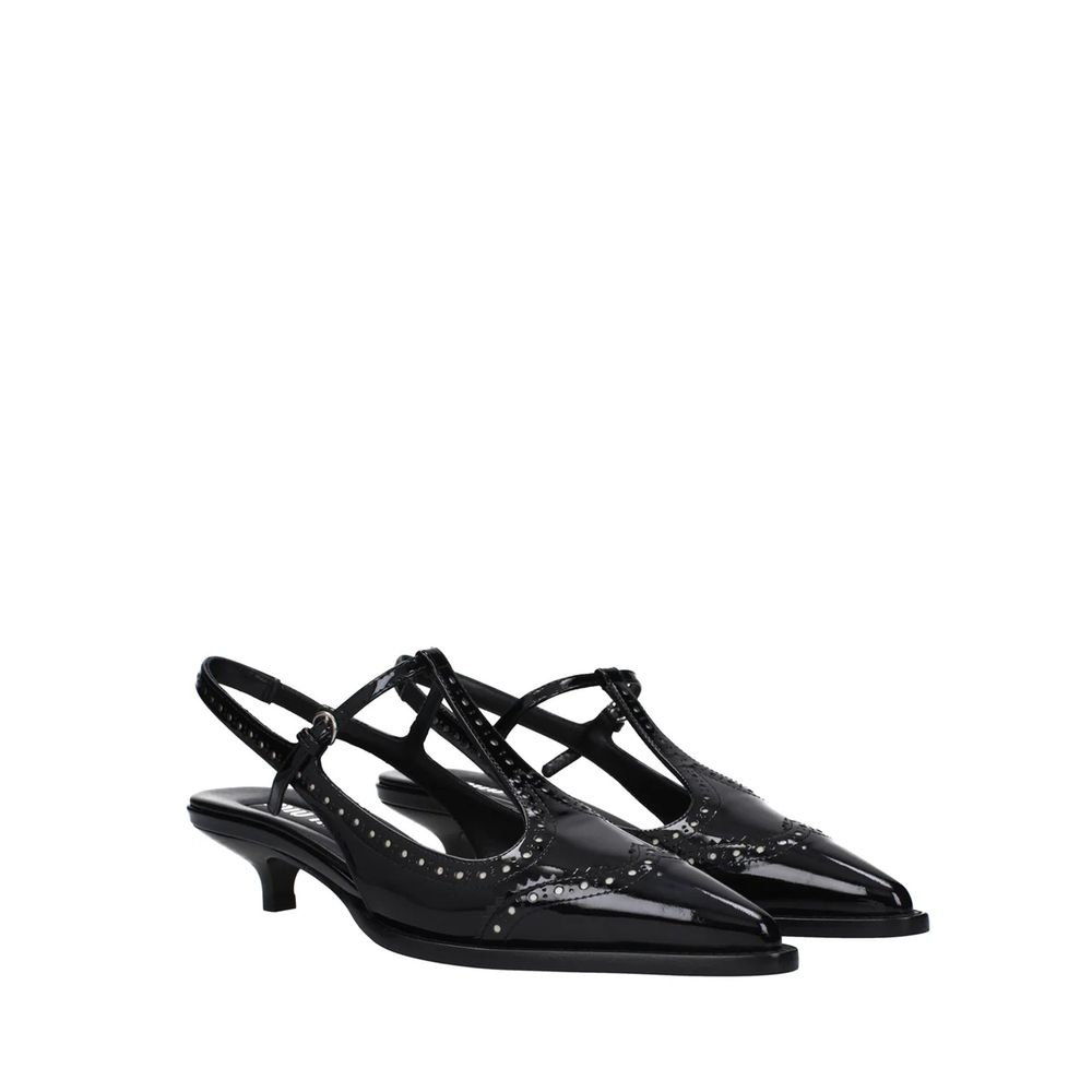 Miu Miu Black Calfskin Mid Heel Pumps | Regal Royce