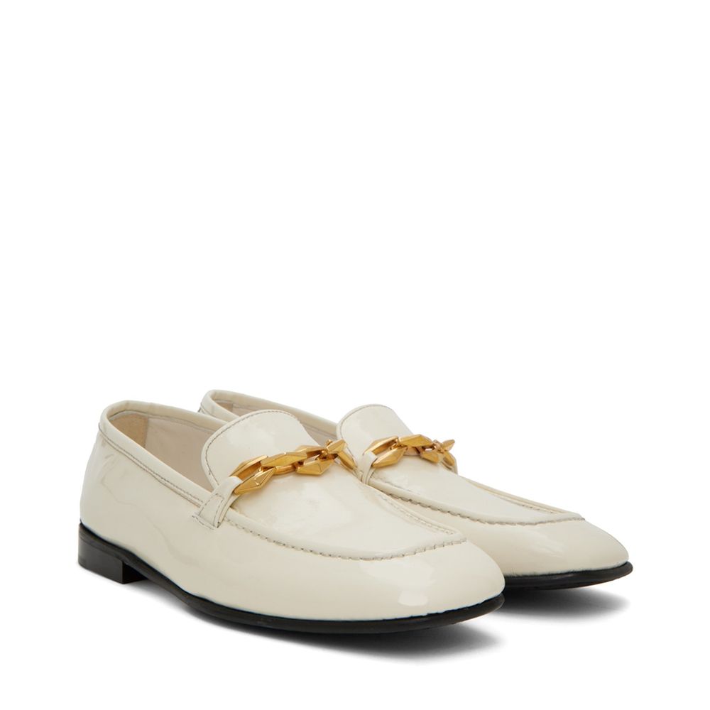 Jimmy Choo White Calfskin Slip-On Loafers | Regal Royce