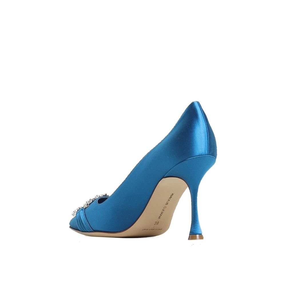Manolo Blahnik Blue Silk High Heel Pumps | Regal Royce