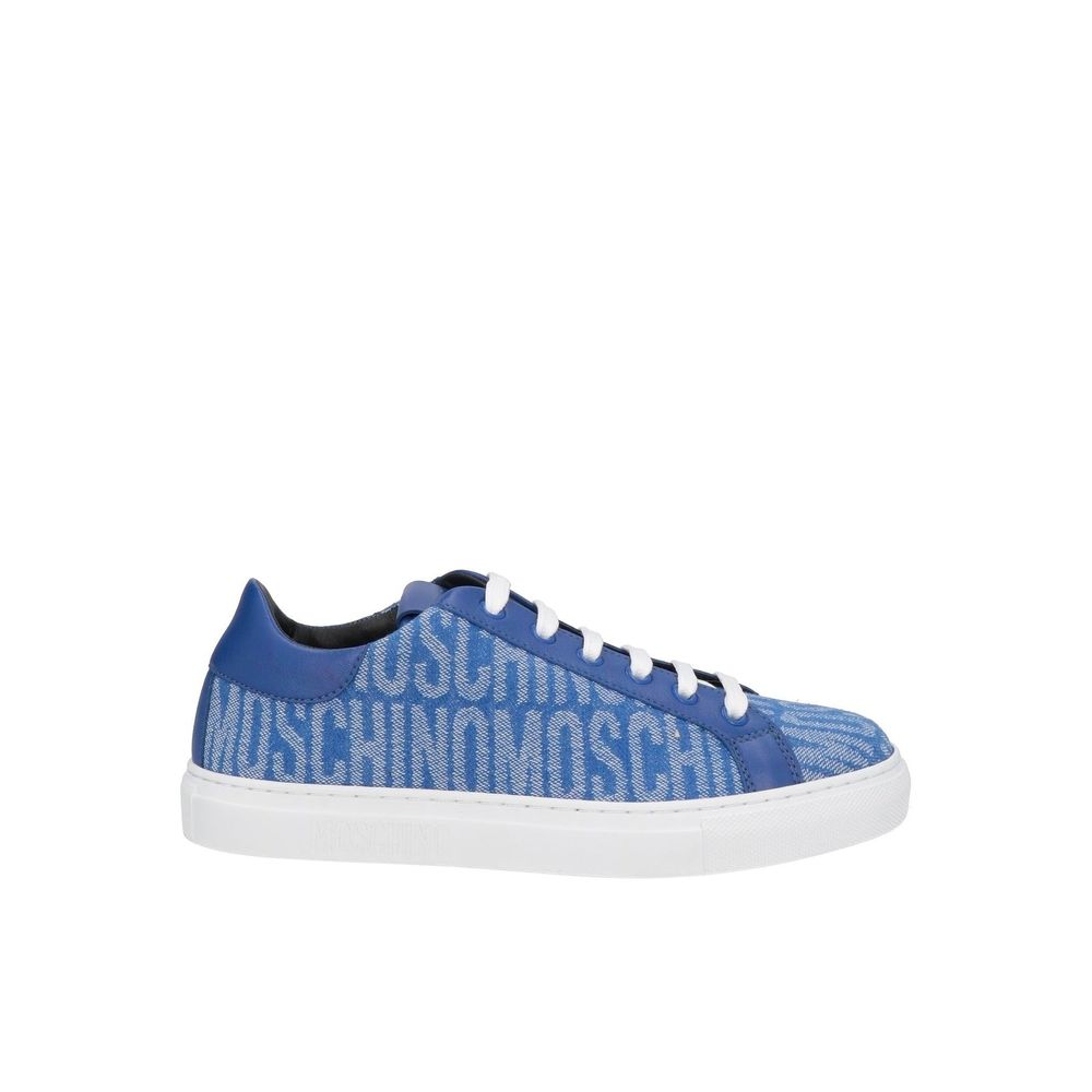 Moschino Couture Blue Leather Low Top Sneakers | Regal Royce