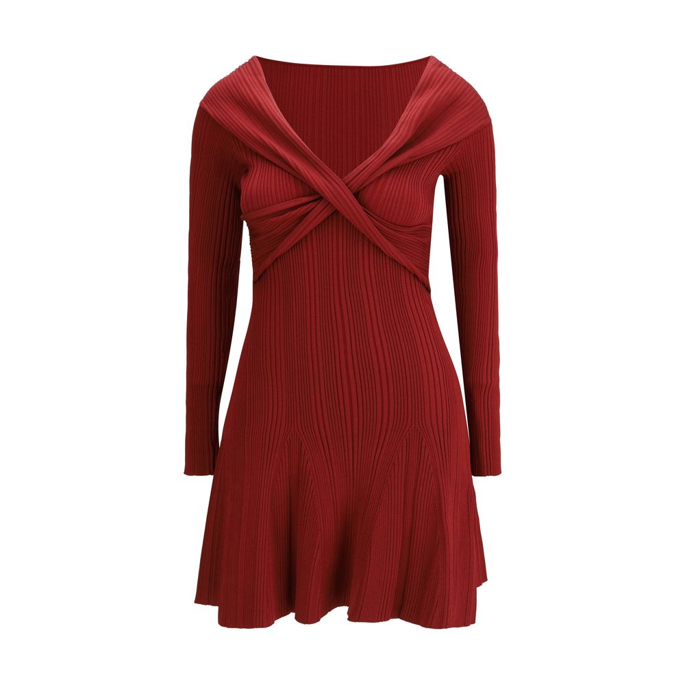 Self-Portrait Bordeaux Viscose Casual Dress | Regal Royce