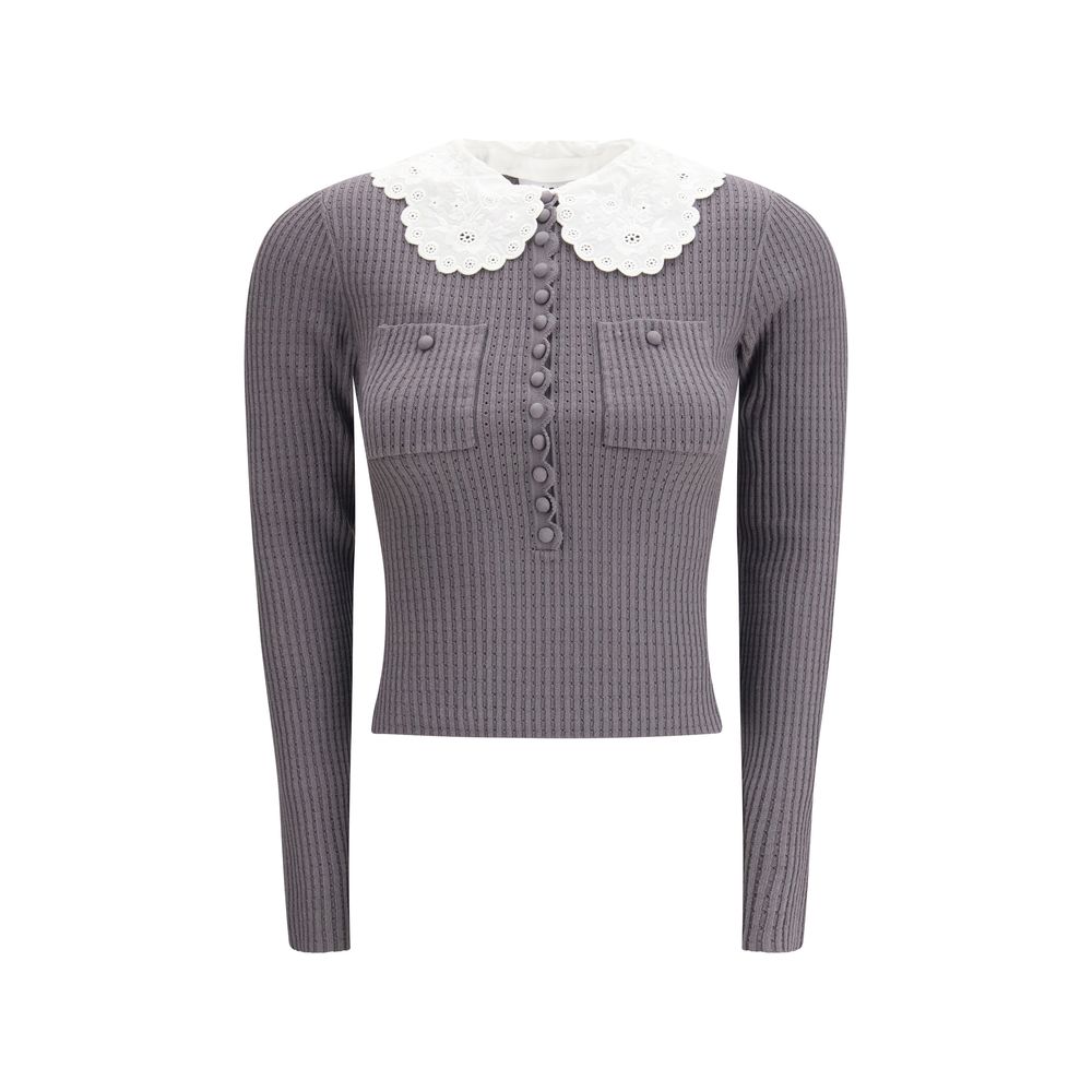 Self-Portrait Gray Viscose Shirt | Regal Royce