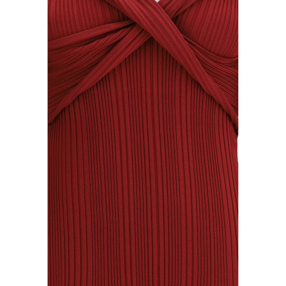 Self-Portrait Bordeaux Viscose Casual Dress | Regal Royce