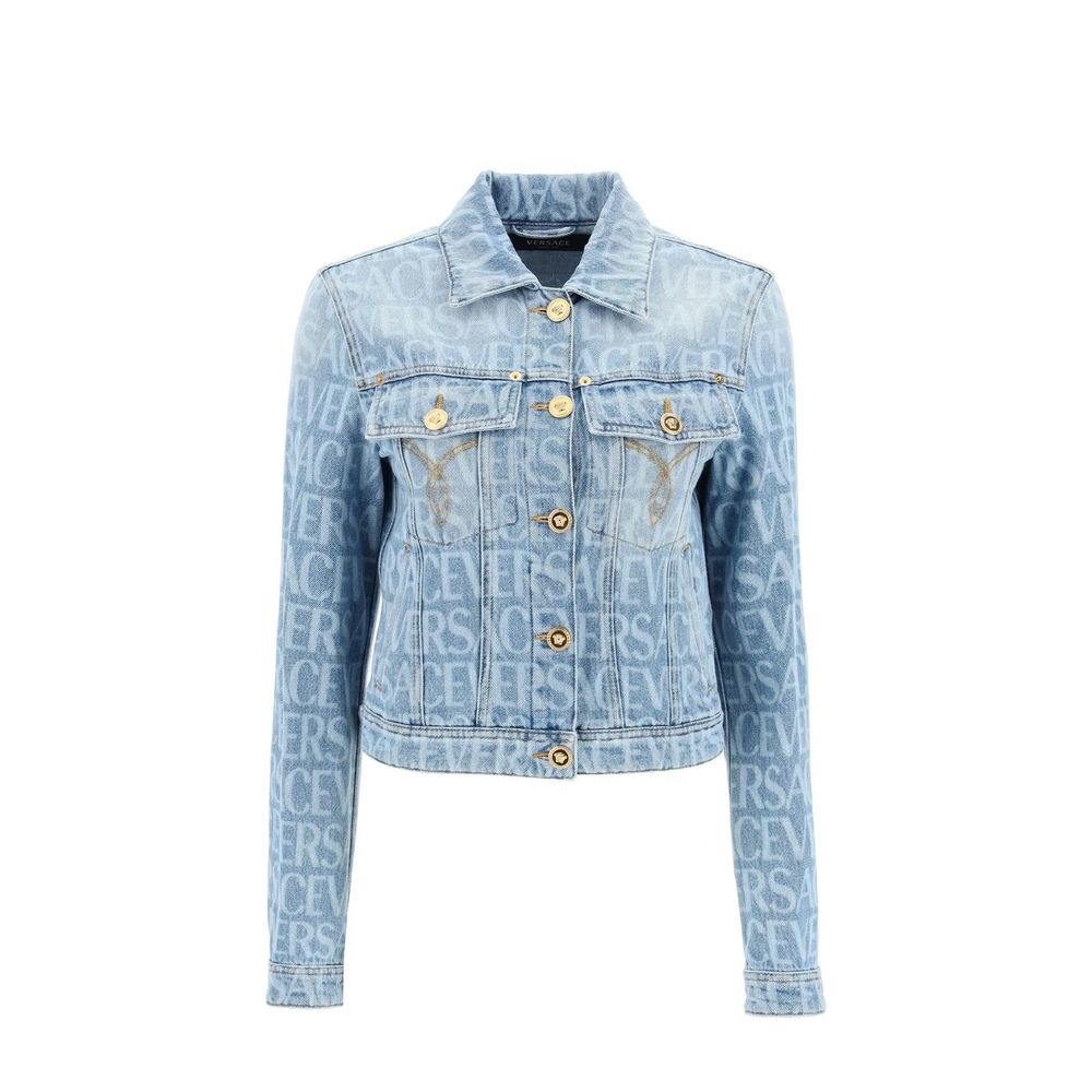 Versace Blue Cotton Denim Jacket | Regal Royce
