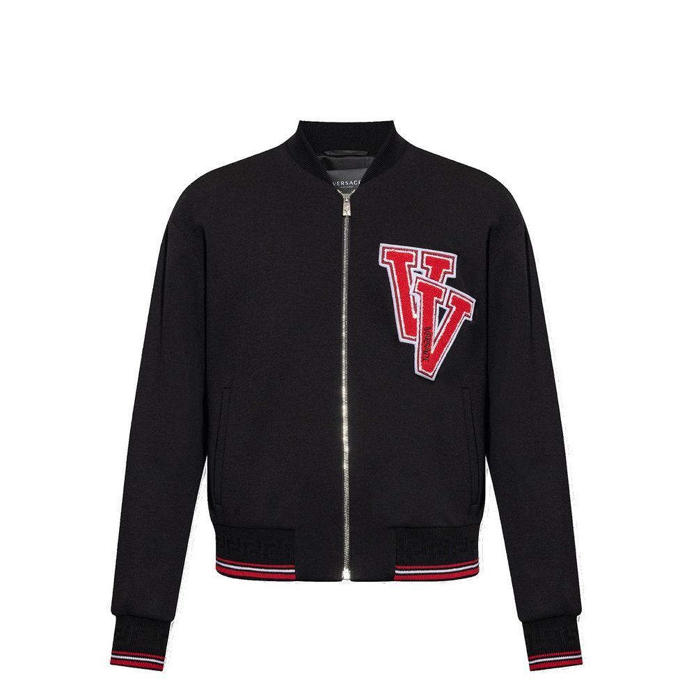 Versace Black Virgin Wool Bomber | Regal Royce
