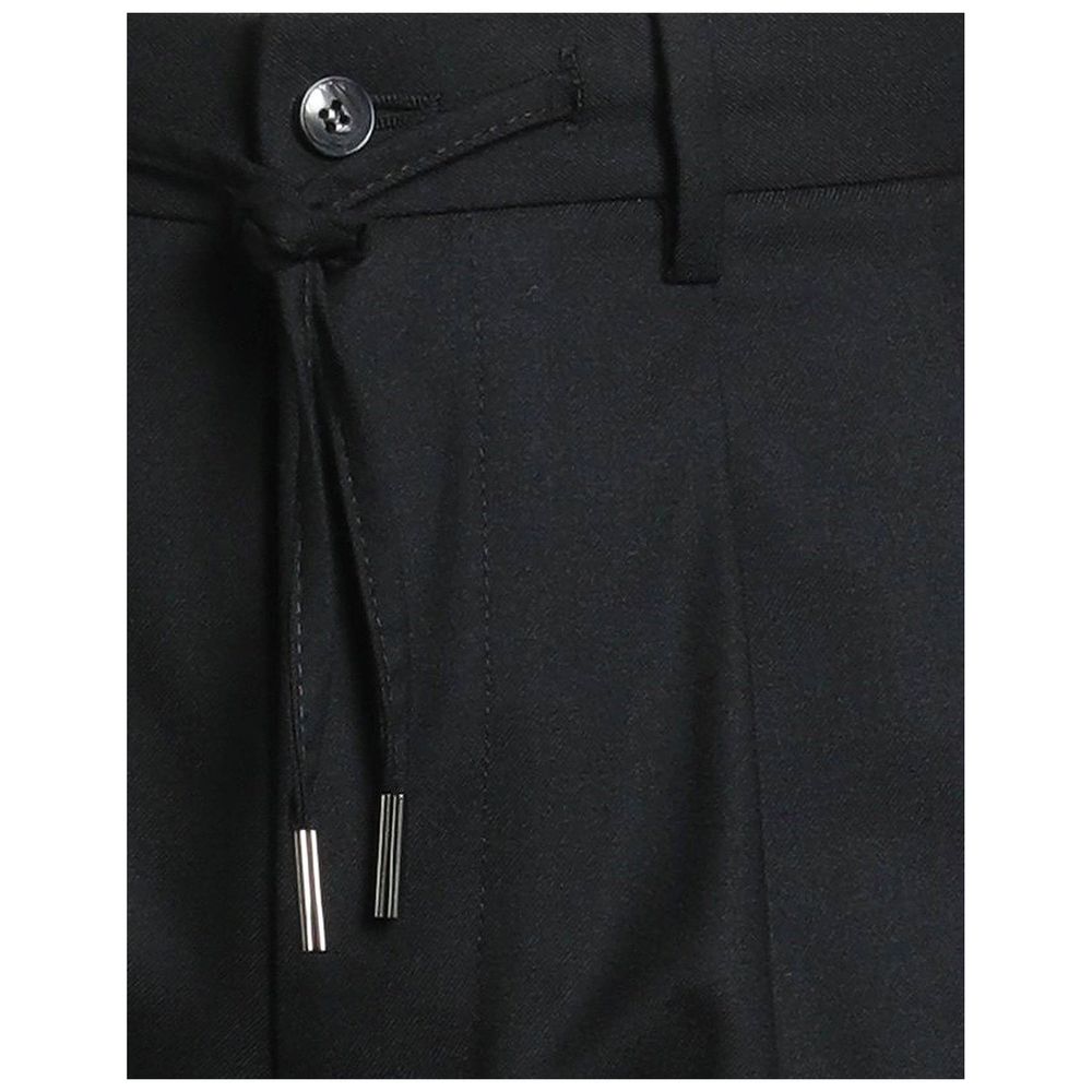 Herno Black Elastane Casual Pants | Regal Royce