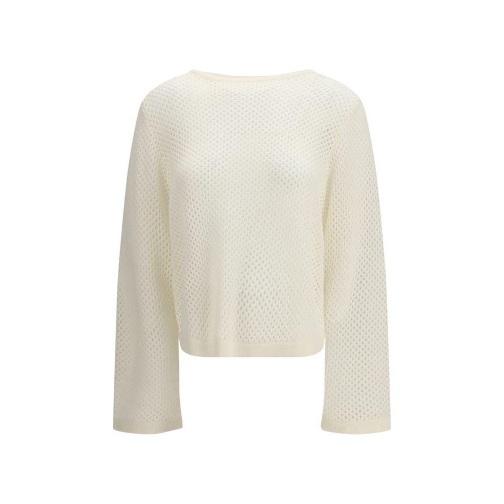 Allude White Fleece Wool Sweatshirt | Regal Royce