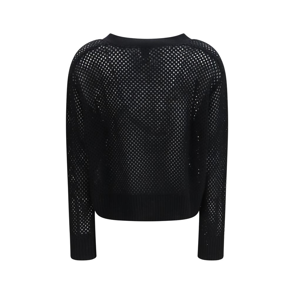 Allude Black Fleece Wool Cardigan | Regal Royce