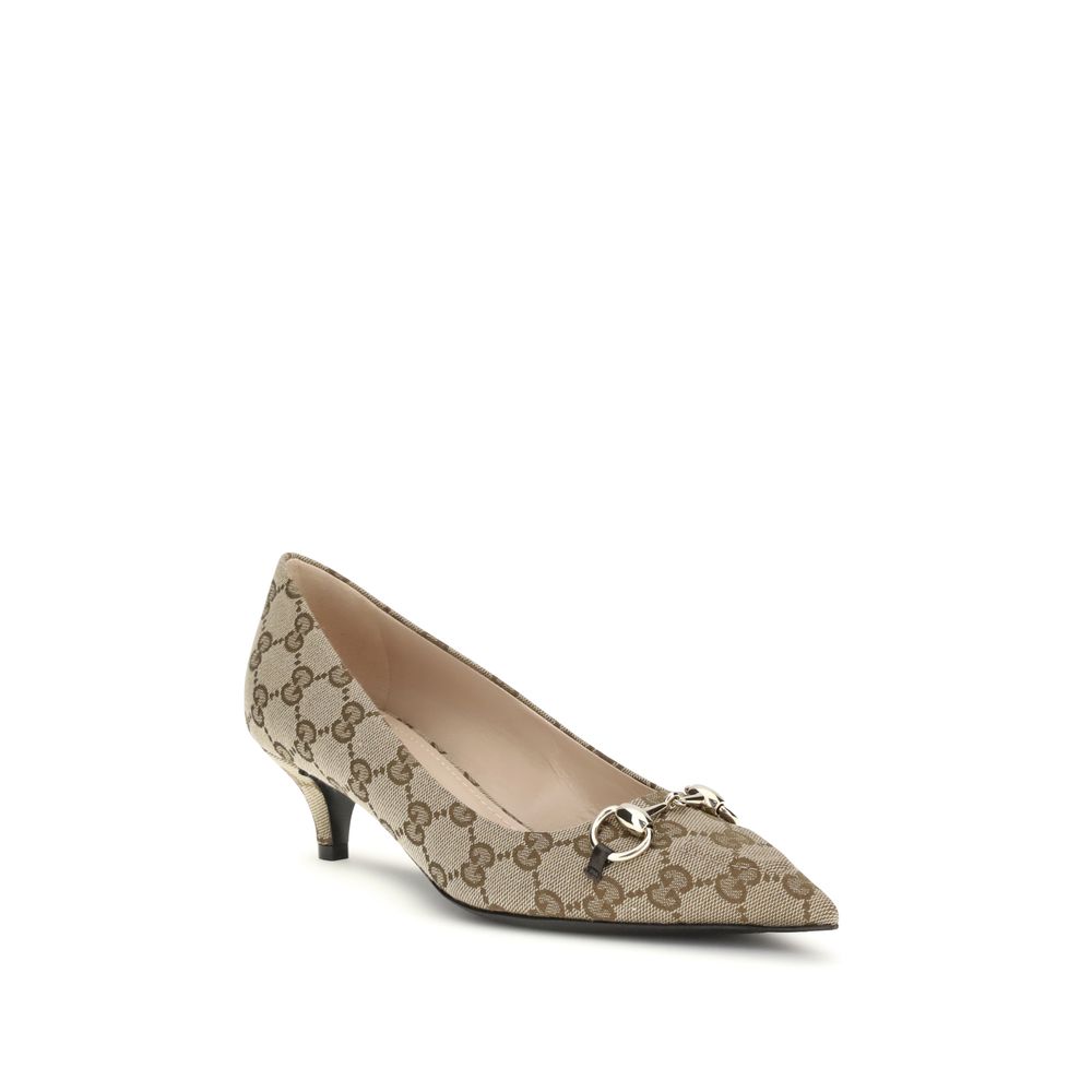 Gucci Beige Fabric Mid Heel Pumps | Regal Royce
