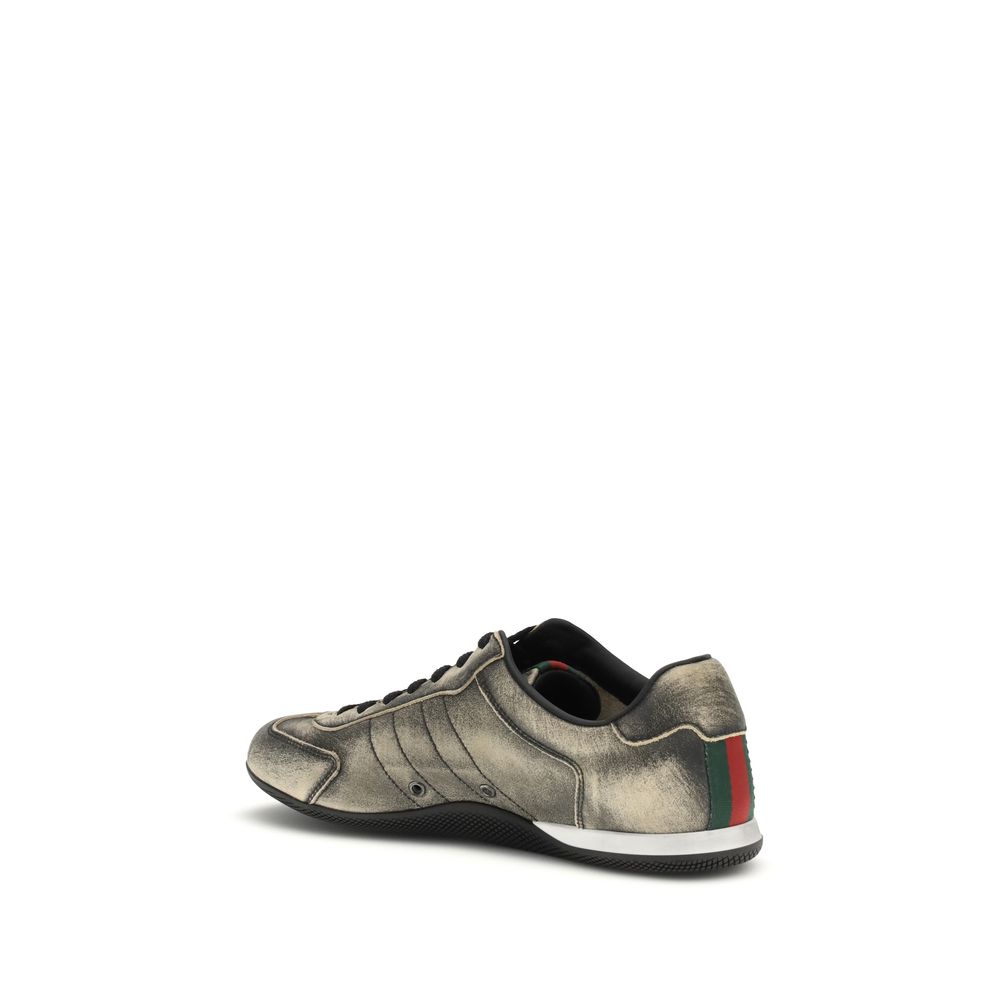 Gucci Black Calf Leather Bos Taurus Low Top Sneakers | Regal Royce