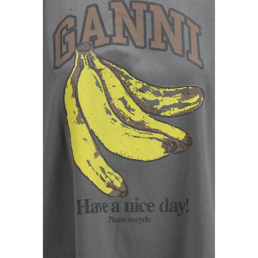 Ganni Gray Cotton T-Shirt | Regal Royce