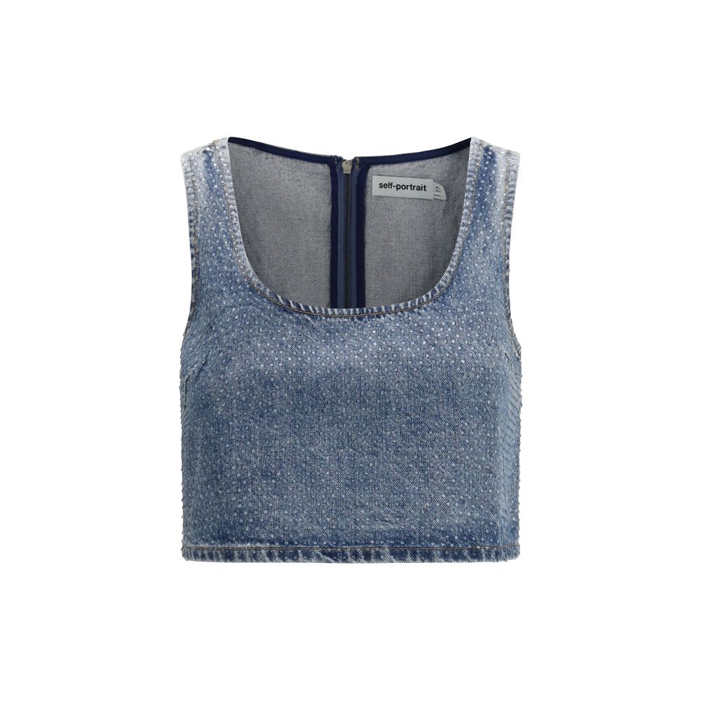 Self-Portrait Blue Cotton Top | Regal Royce