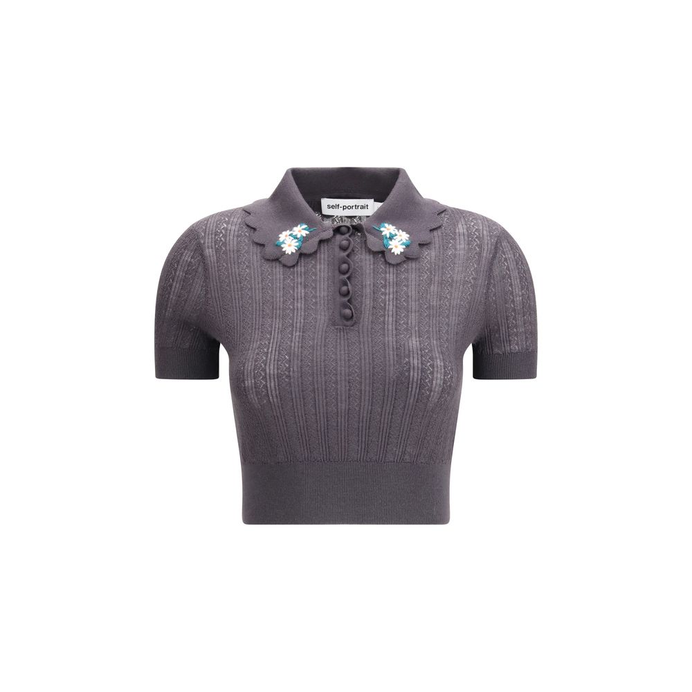 Self-Portrait Gray Wool Top | Regal Royce