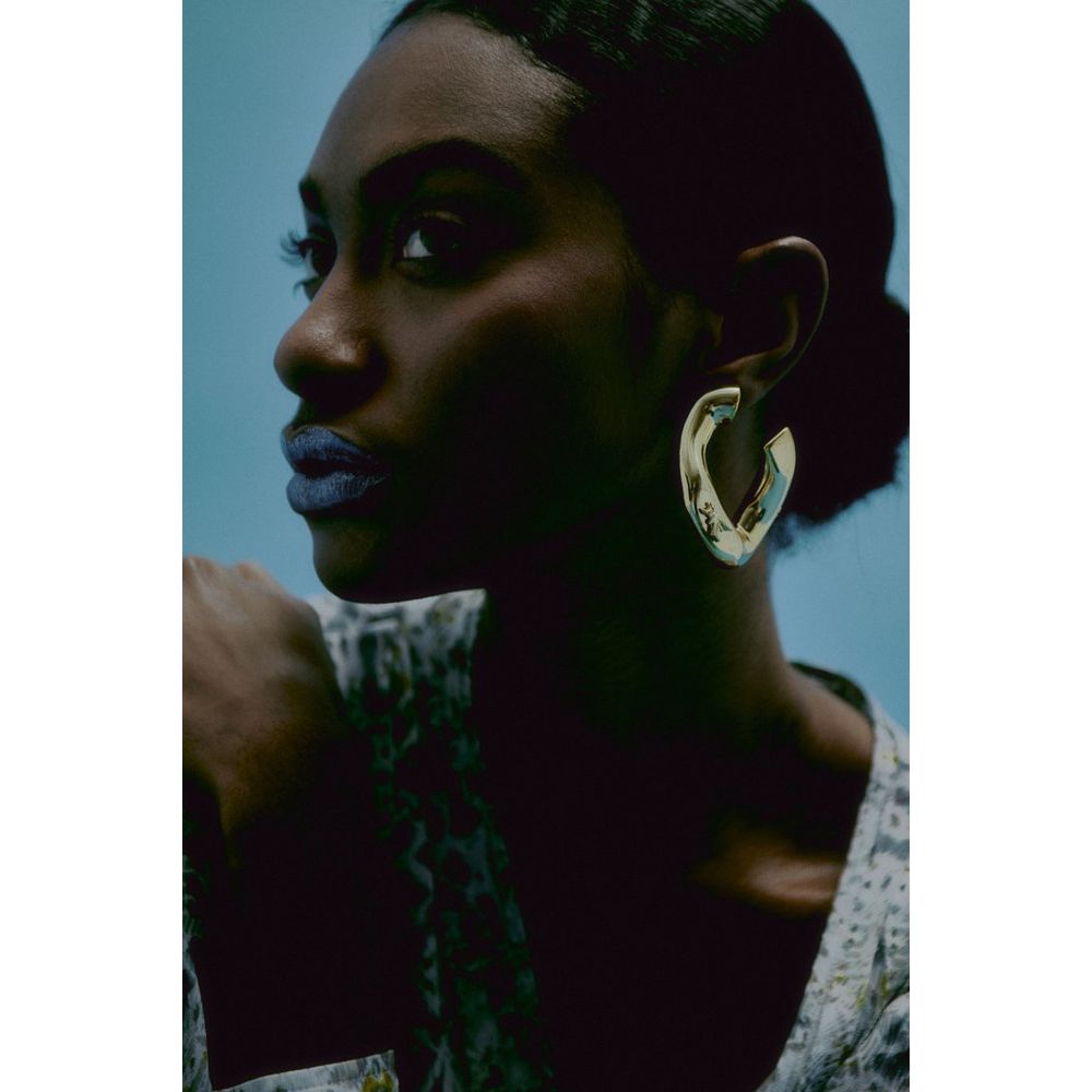 Patrizia Pepe Gold Plastic Earrings | Regal Royce