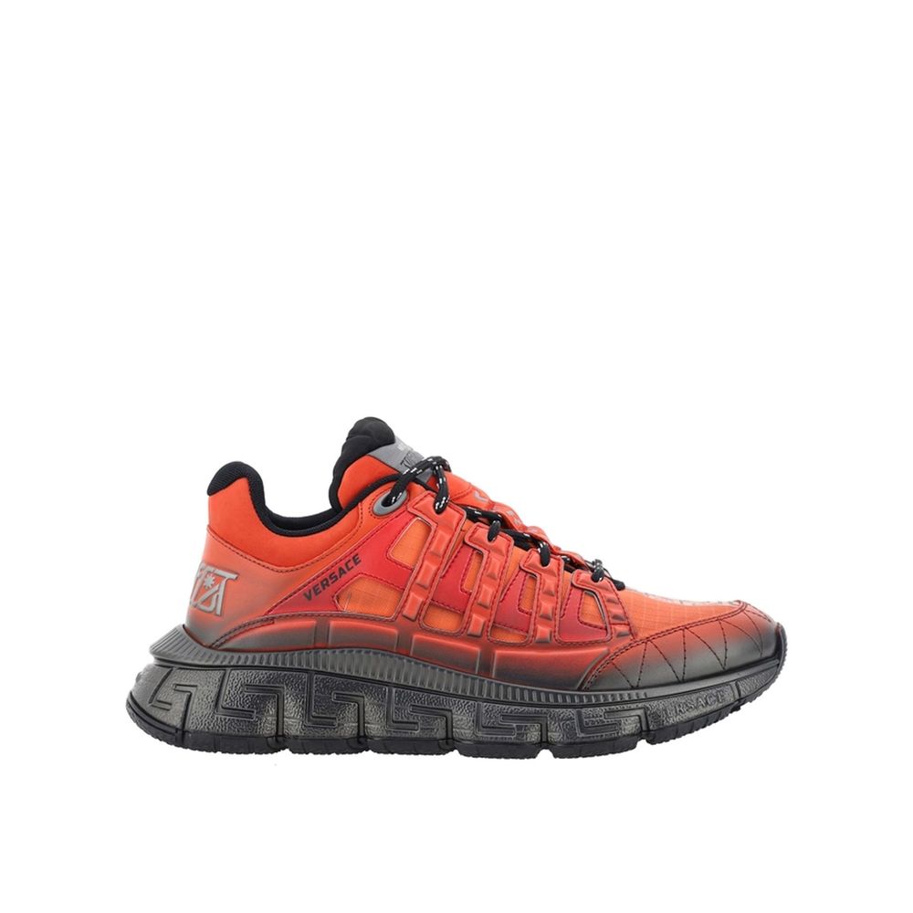 Versace Orange Fabric Athletic Sneakers | Regal Royce