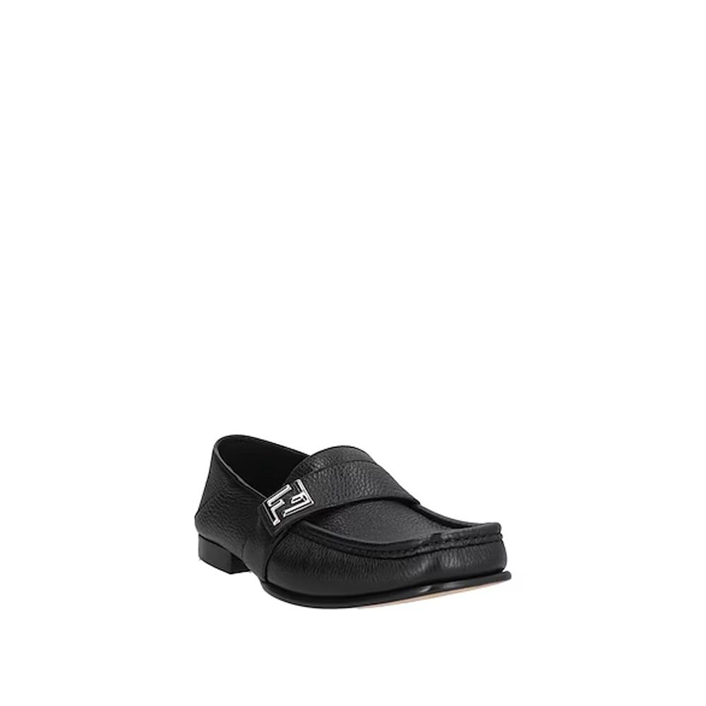 Fendi Black Calfskin Slip-On Loafers | Regal Royce