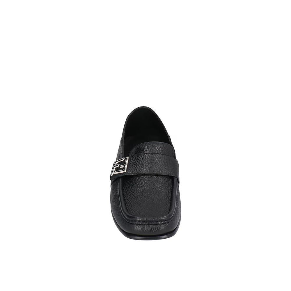 Fendi Black Calfskin Slip-On Loafers | Regal Royce