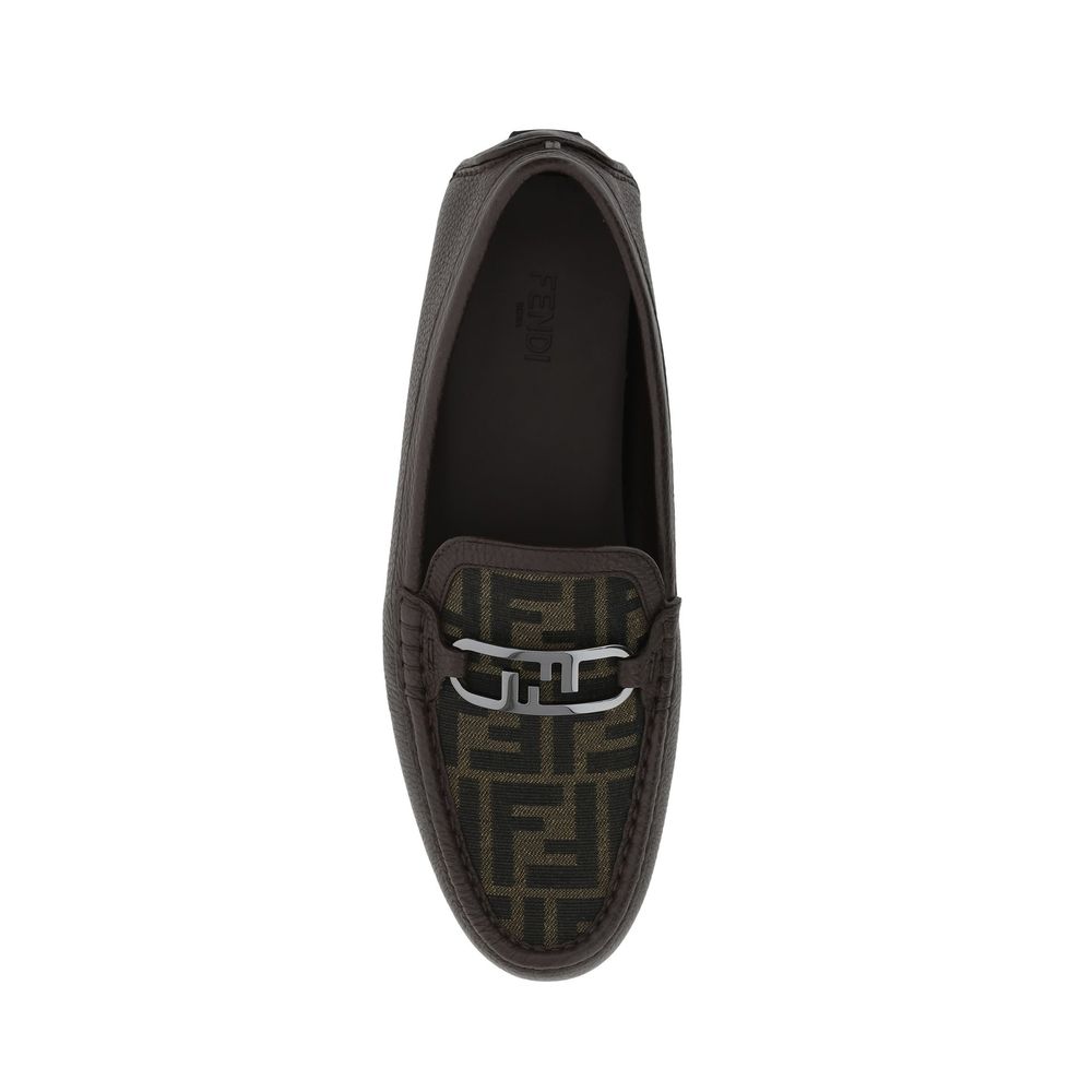 Fendi Brown Calfskin Slip-On Loafers | Regal Royce