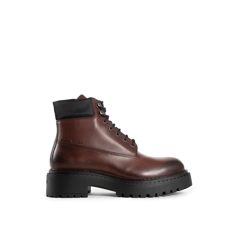 Prada Brown Calfskin Lace-Up Boots | Regal Royce