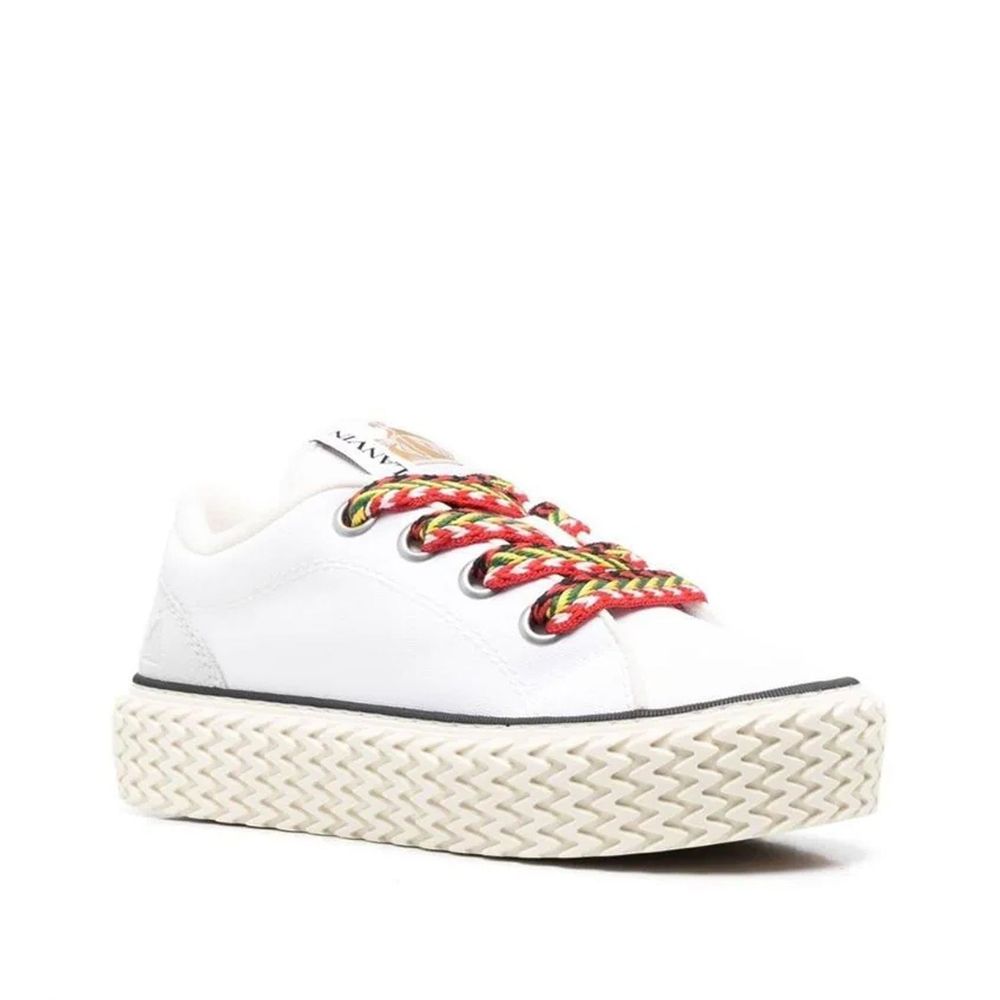 Lanvin White Cotton Low Top Sneakers | Regal Royce