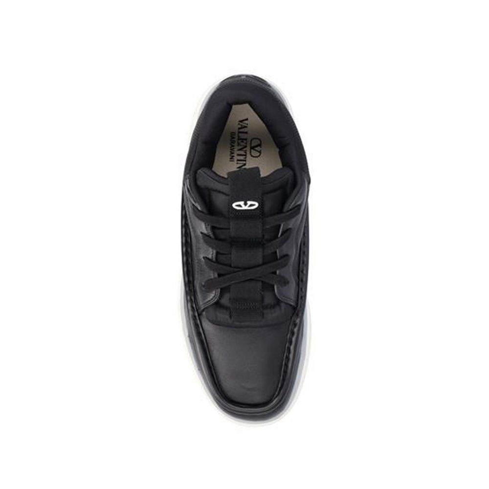 Valentino Garavani Black Lamb Leather Low Top Sneakers | Regal Royce