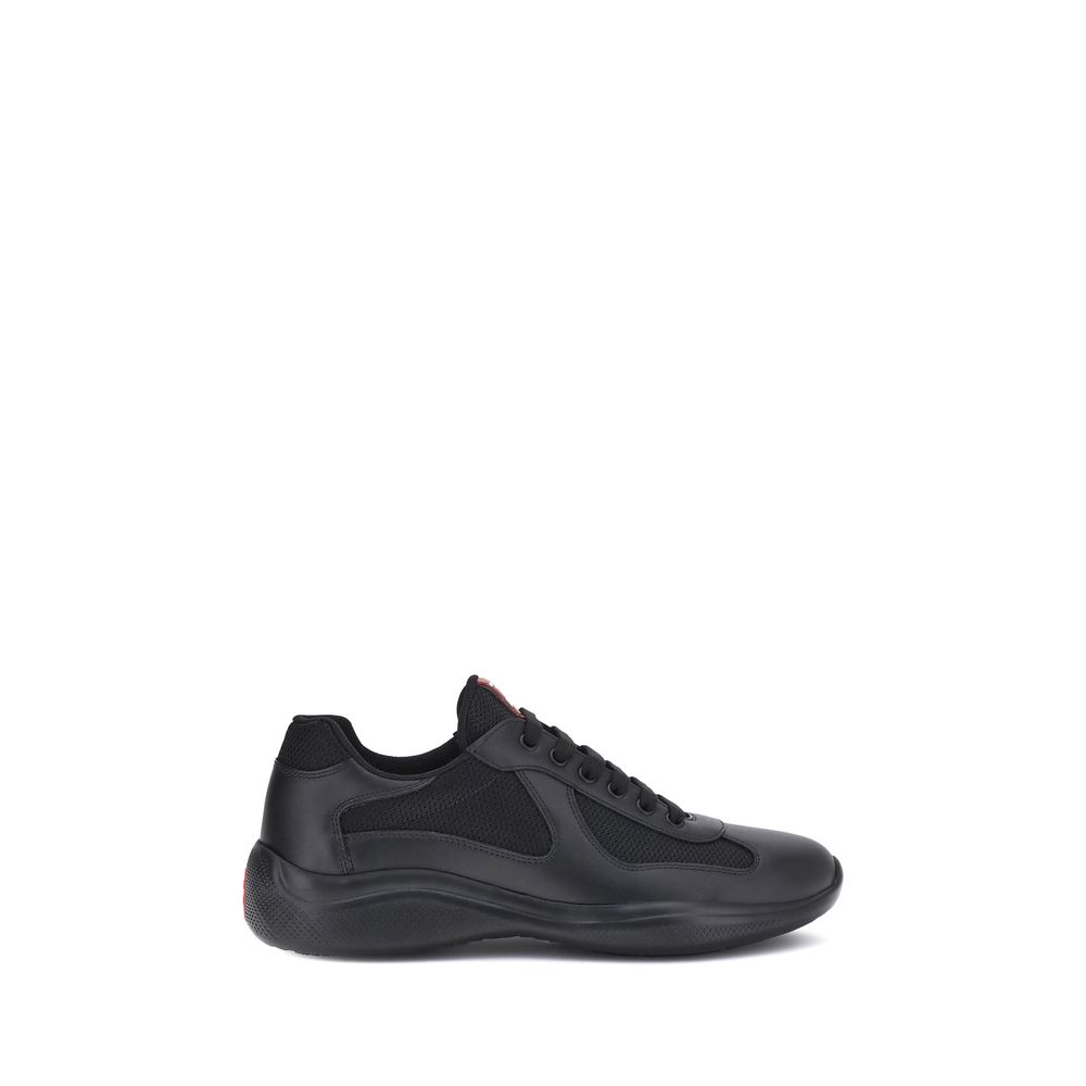 Prada Black Calf Leather Bos Taurus Athletic Sneakers | Regal Royce