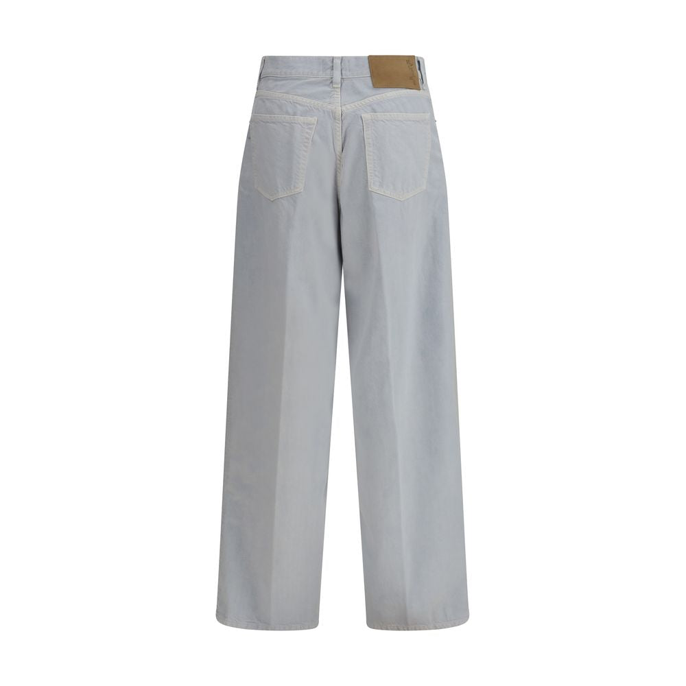 Haikure Light Blue Cotton Straight-Leg Jeans | Regal Royce