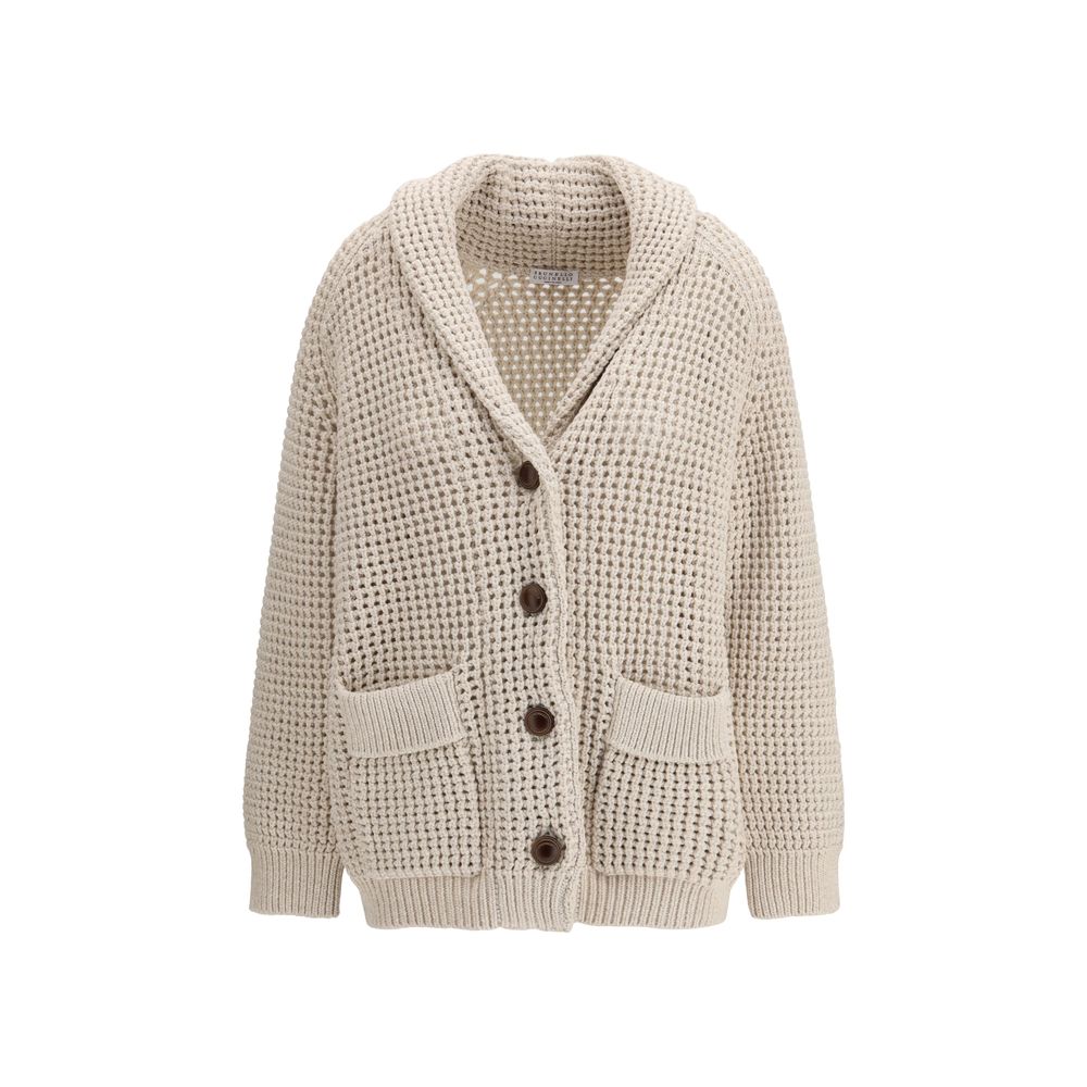 Brunello Cucinelli Cream Cotton Cardigan | Regal Royce