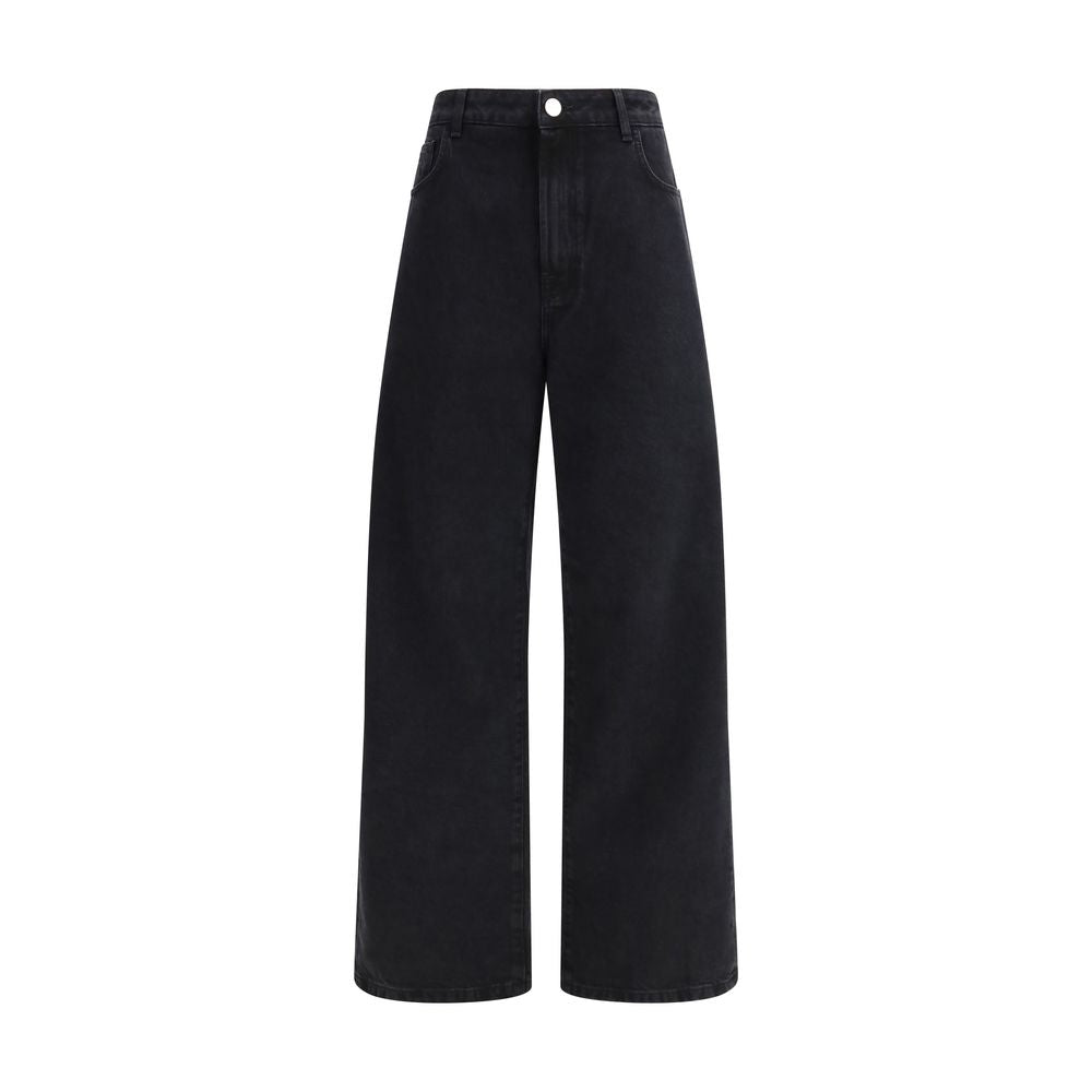 Rohe Black Cotton Relaxed Fit Jeans | Regal Royce