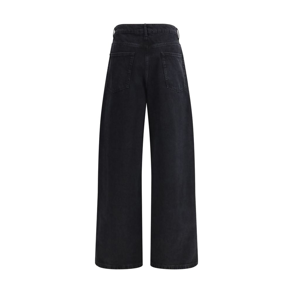 Rohe Black Cotton Relaxed Fit Jeans | Regal Royce