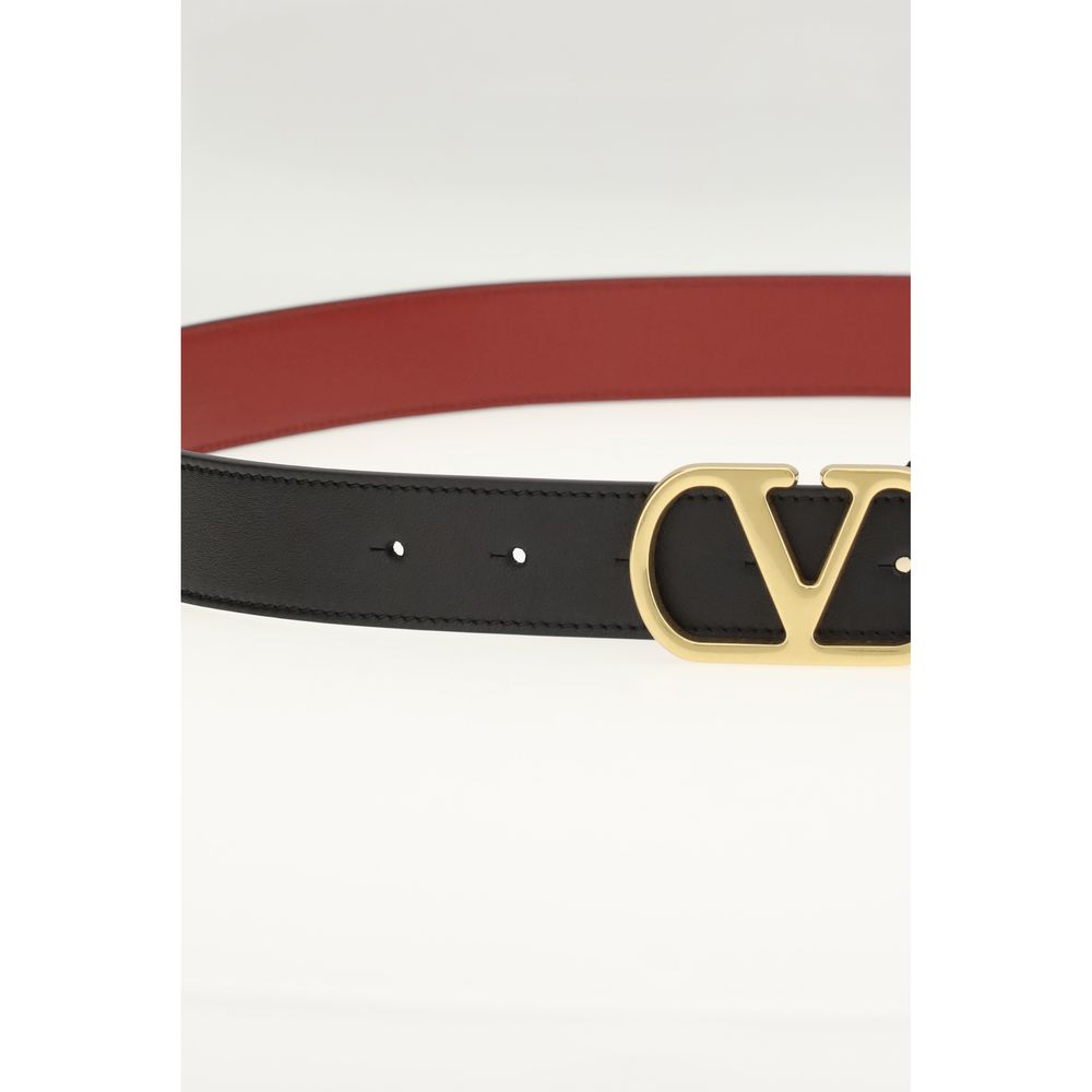 Valentino Garavani Black Calf Leather Bos Taurus Regular Belt | Regal Royce