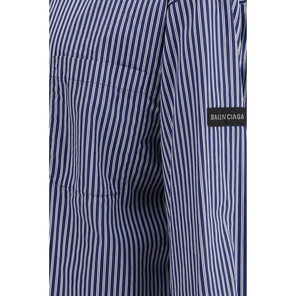 Balenciaga Blue Cotton Pattern Shirt | Regal Royce