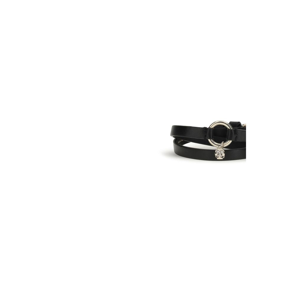 Alexander McQueen Black Calf Leather Bos Taurus Bracelet | Regal Royce