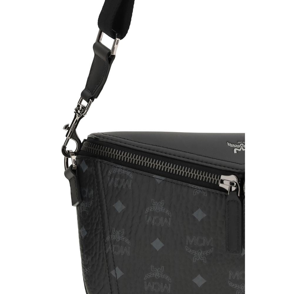 MCM Black Calf Leather Bos Taurus Shoulder Bag | Regal Royce