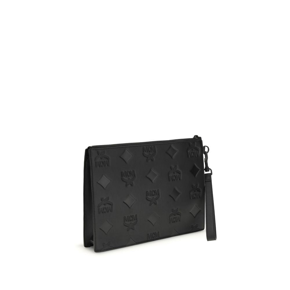 MCM Black Calf Leather Bos Taurus Clutch Bag | Regal Royce