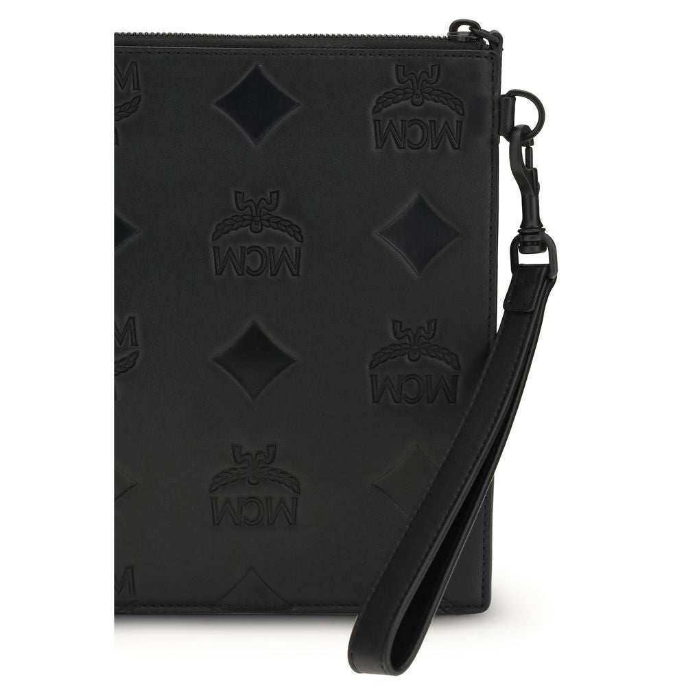 MCM Black Calf Leather Bos Taurus Clutch Bag | Regal Royce