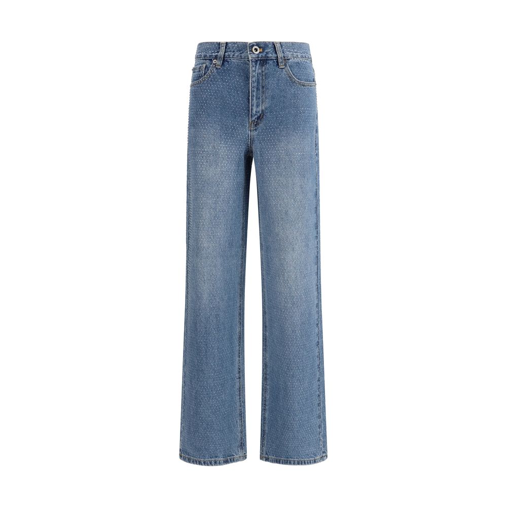 Self-Portrait Blue Cotton Straight-Leg Jeans | Regal Royce
