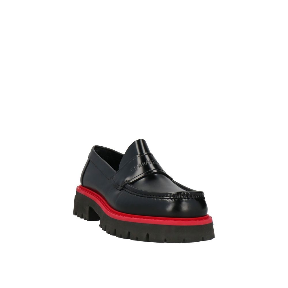 Salvatore Ferragamo Black Leather Platform Loafers | Regal Royce