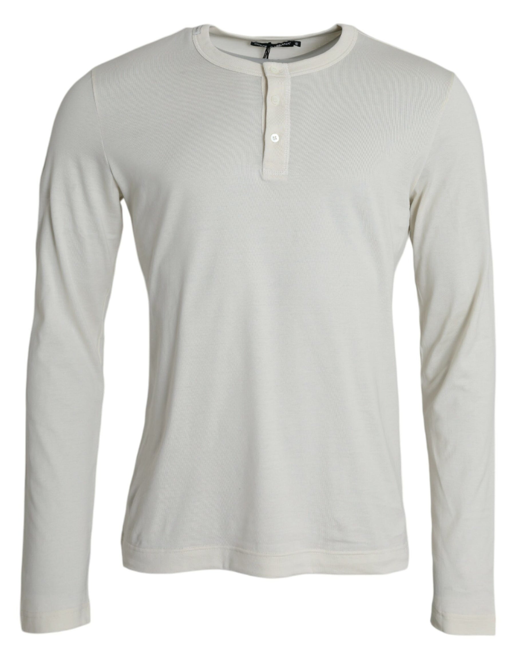 Dolce & Gabbana White Cotton Long Sleeve T-Shirt | Regal Royce