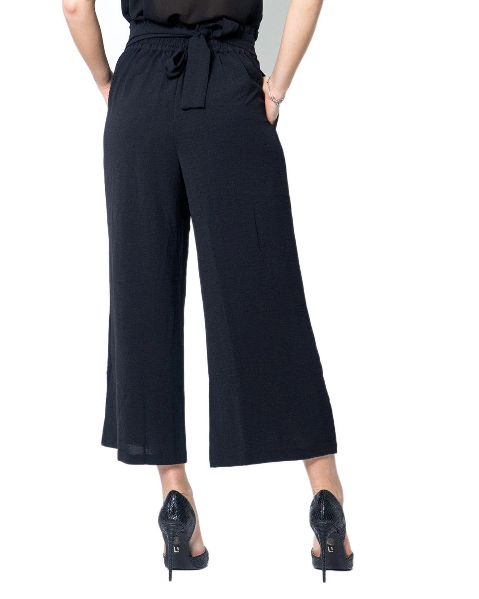 Vila Clothes Black Viscose Casual Pants | Regal Royce