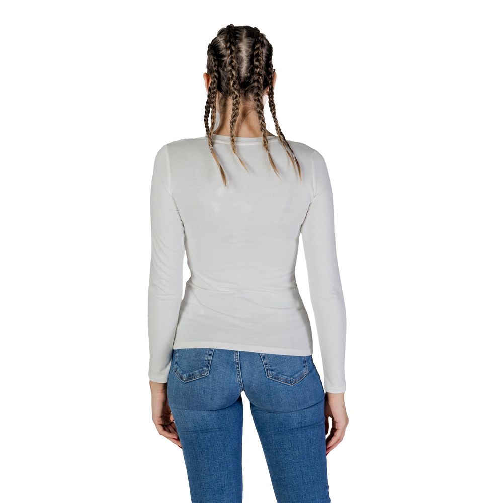 Guess White Cotton Long Sleeve T-Shirt | Regal Royce