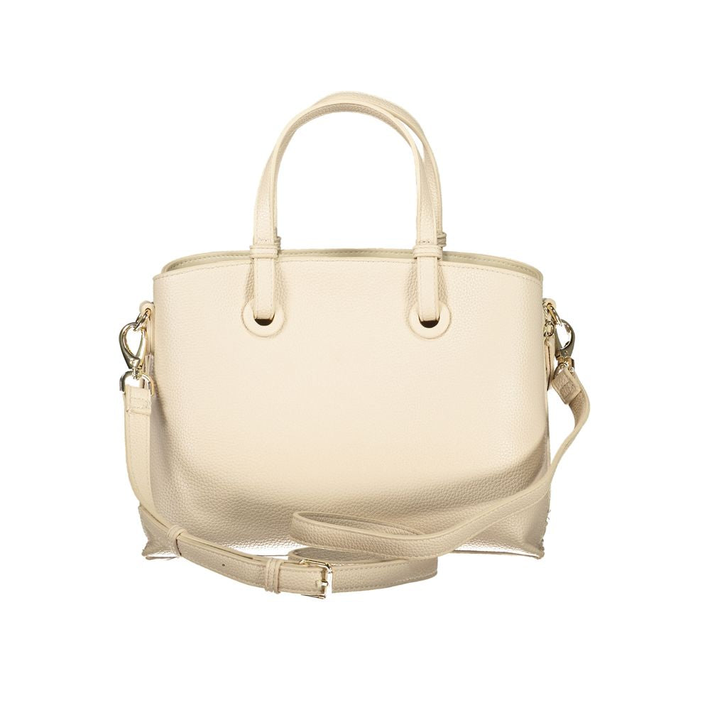 Mario Valentino Beige Polyurethane Women Handbag | Regal Royce