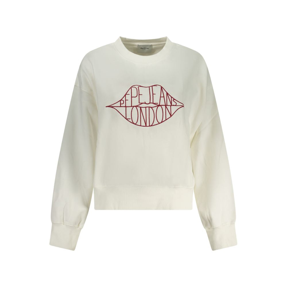 Pepe Jeans Bianco Cotton Womens Sweatshirt | Regal Royce