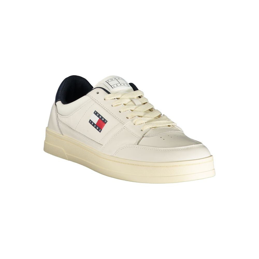 Tommy Hilfiger White Leather Men Sneaker | Regal Royce