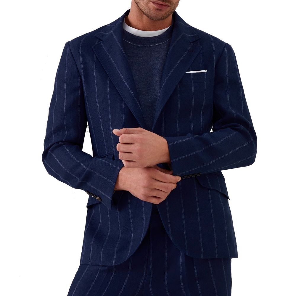 Brunello Cucinelli Blue Virgin Wool Blazer | Regal Royce