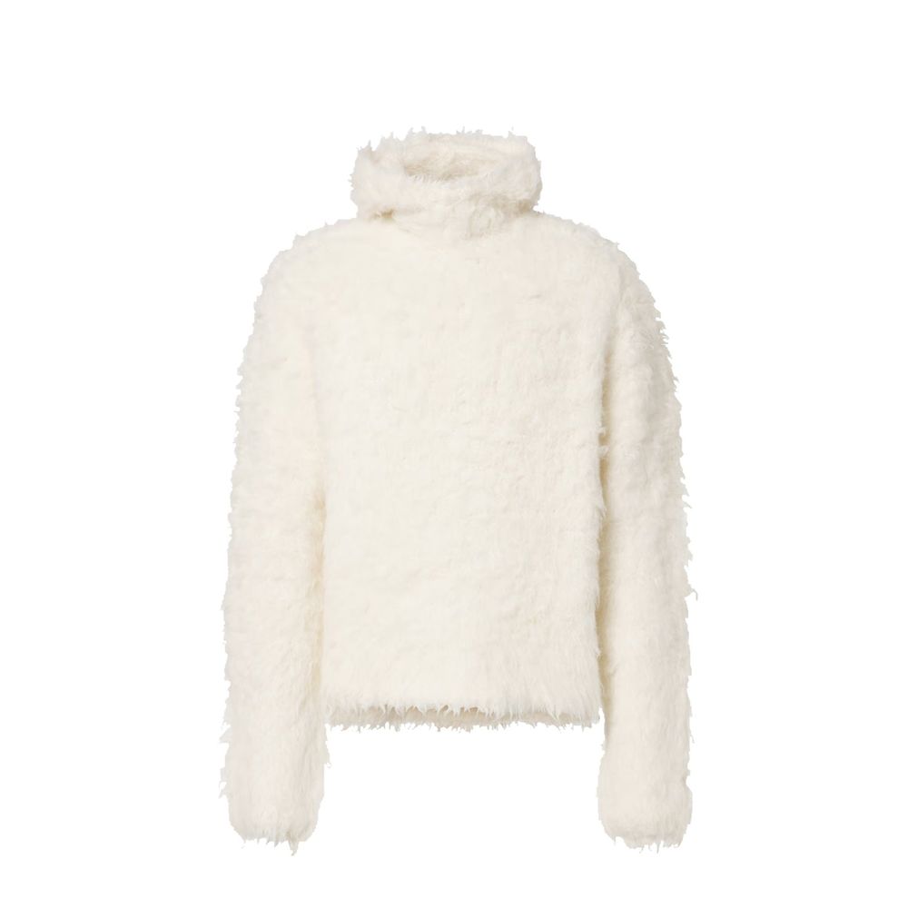 Acne Studios White Alpaca Leather Sweatshirt | Regal Royce