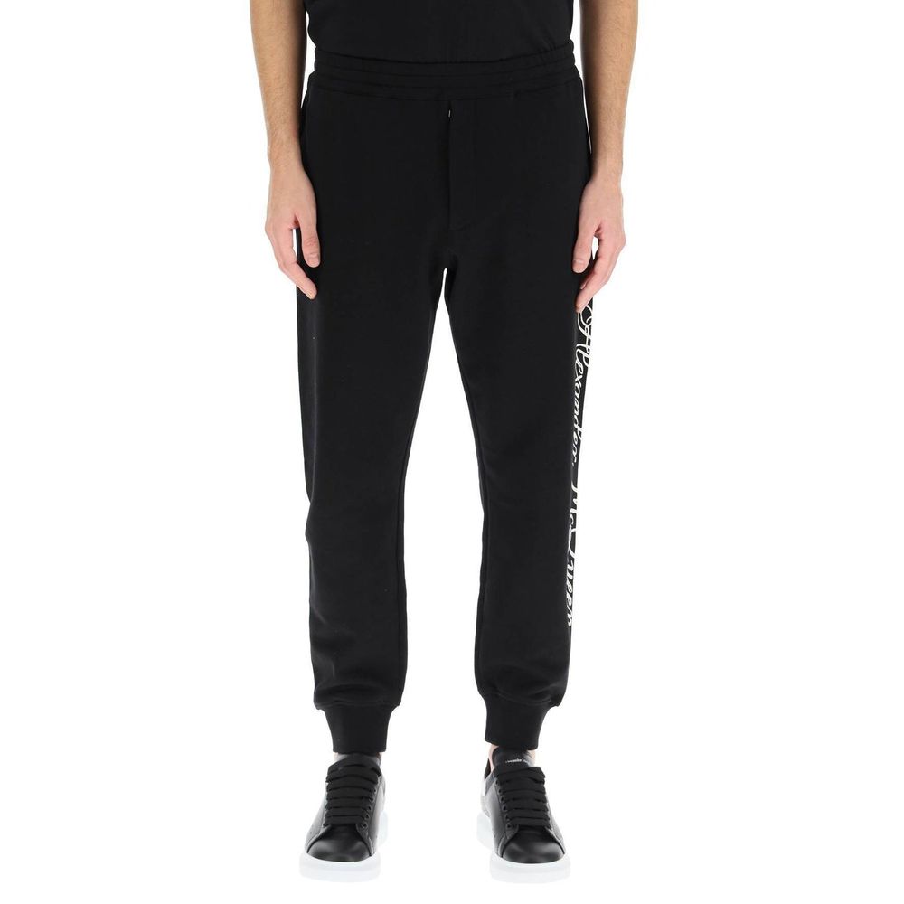 Alexander McQueen Black Cotton Athletic Pants | Regal Royce