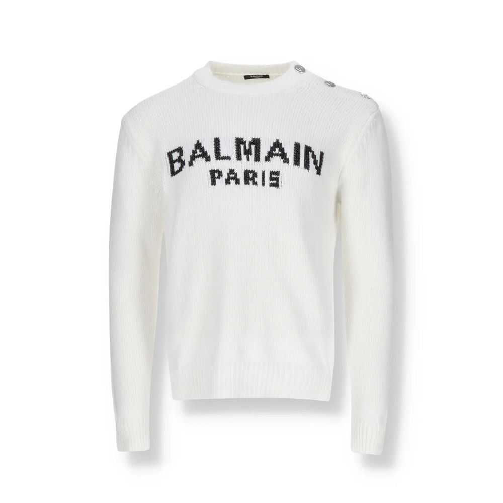 Balmain White Cotton Sweatshirt | Regal Royce