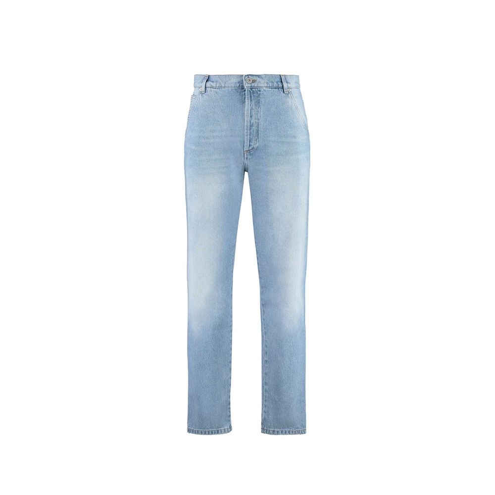 Balmain Blue Cotton Straight-Leg Jeans | Regal Royce